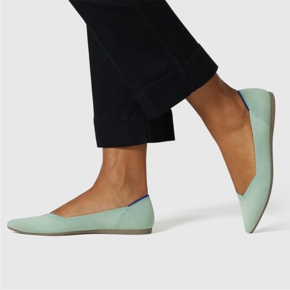 Rothy’s The Point Special Edition Mint Green Sz 9 Knit Flats